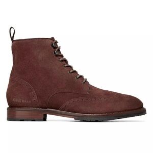Cole Haan Men's Suede Brown Brogue Boots